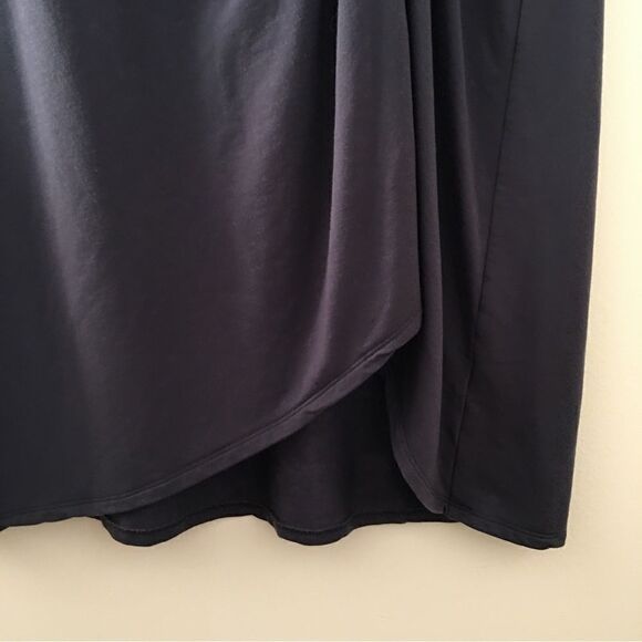 Garnet Hill Navy Blue Short Sleeve Adjustable Drawstring Cinch Dress | Medium - Picture 8 of 8